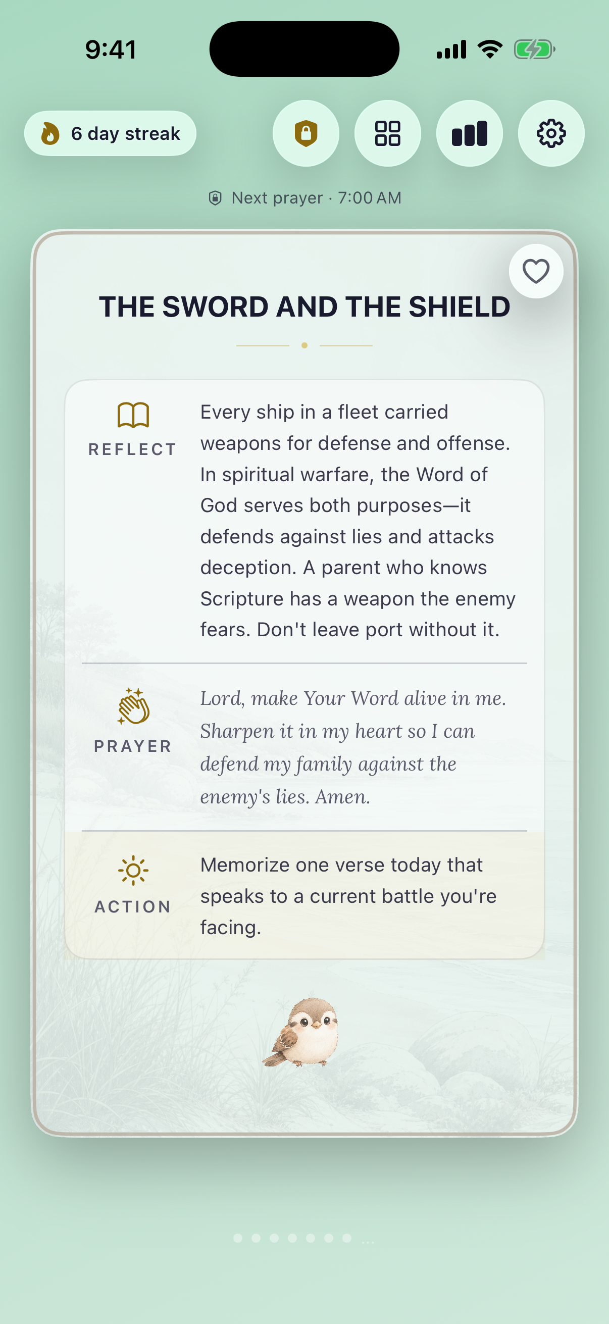 Back of Day 261 with its completed reflection, prayer, and action