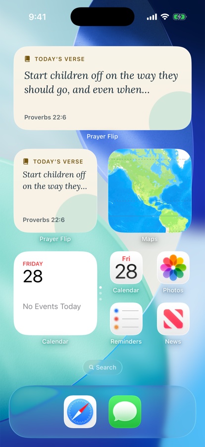 Prayer Flip Home Screen widgets